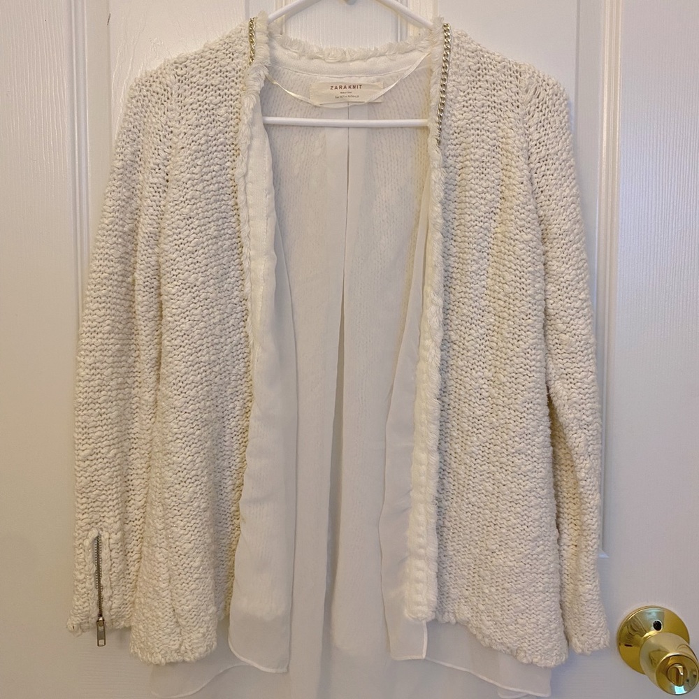 Zara knit blazer with chain details
